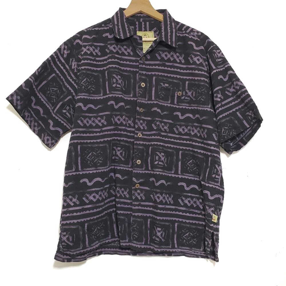 Joe Marlin | Fun Island Vibes Patterned Short Sleeve Button Up Shirt